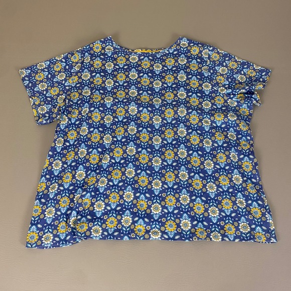 Croft & Barrow The Classic Tee T-Shirt Top Womens Plus Size 2X Blue Floral Print - Picture 1 of 10
